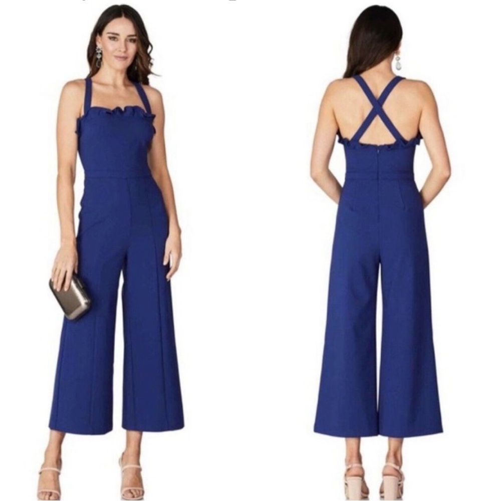 Likely Romi Sleeveless Wide Leg Jumpsuit Blue Detachable Straps NWT Sz 2 #147